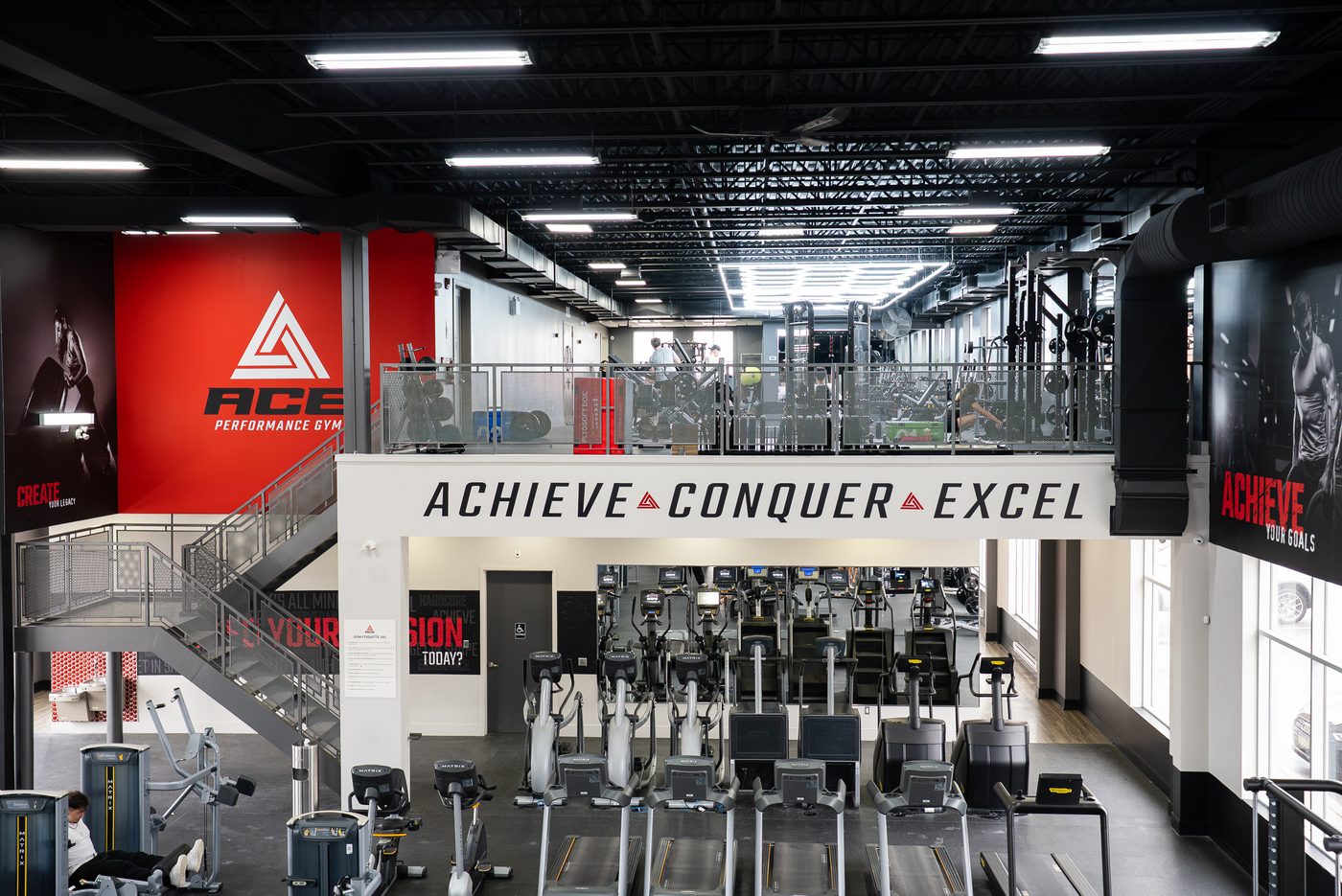 The ACE Performance Gym training floor across two levels in King City