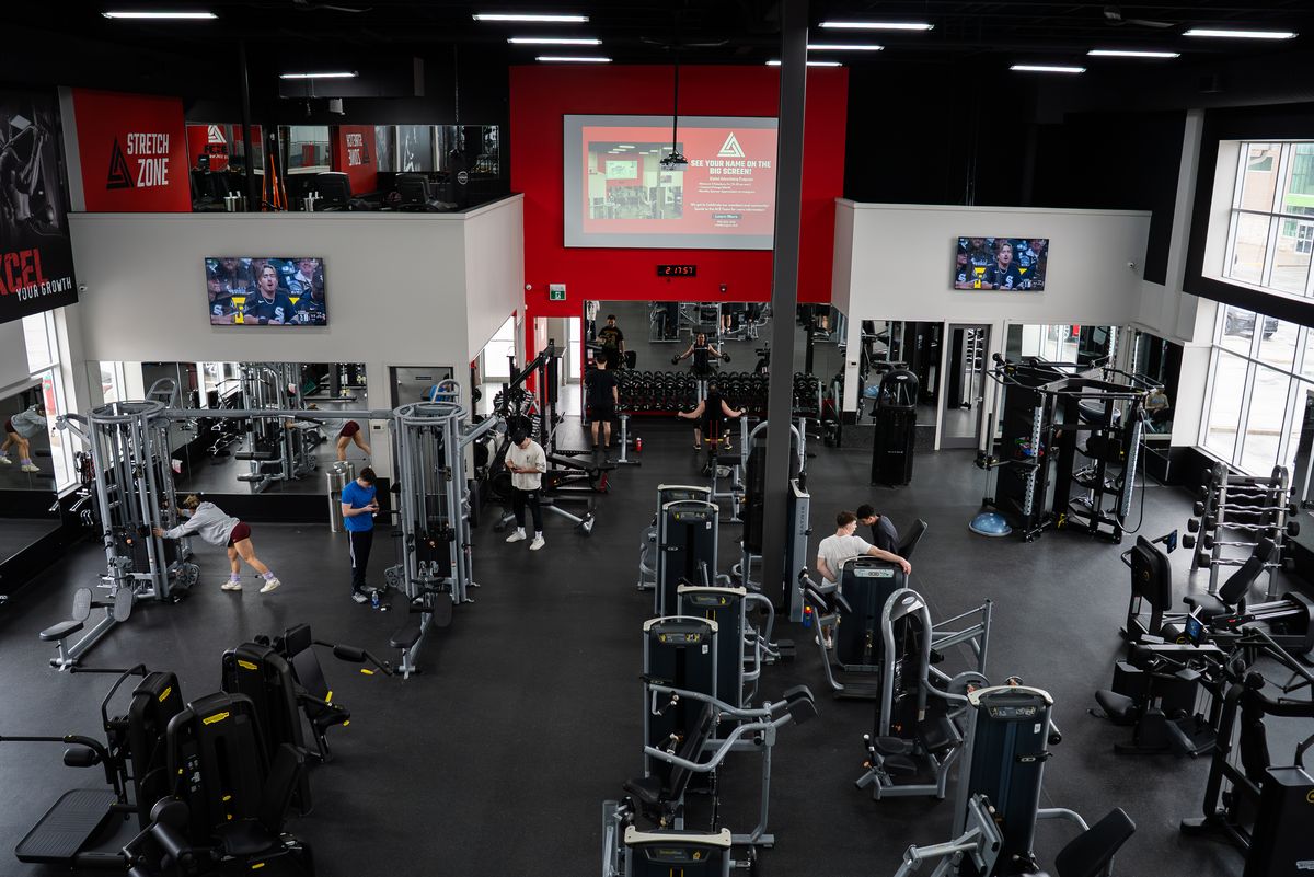 Aerial view of the ACE Performance Gym training floor in King City